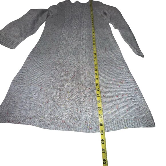 Talbots Cable Knit Gray Sweater Dress With Multi-Colored Speckles All Over Sz M - Picture 8 of 15